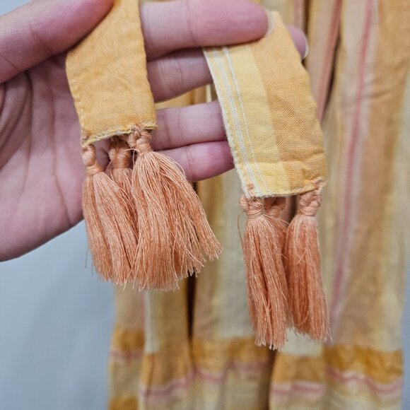 L*Space Clara Plunging Yellow Stripe Sleeveless Double M Slit Maxi Dress‎ Medium - Picture 7 of 11